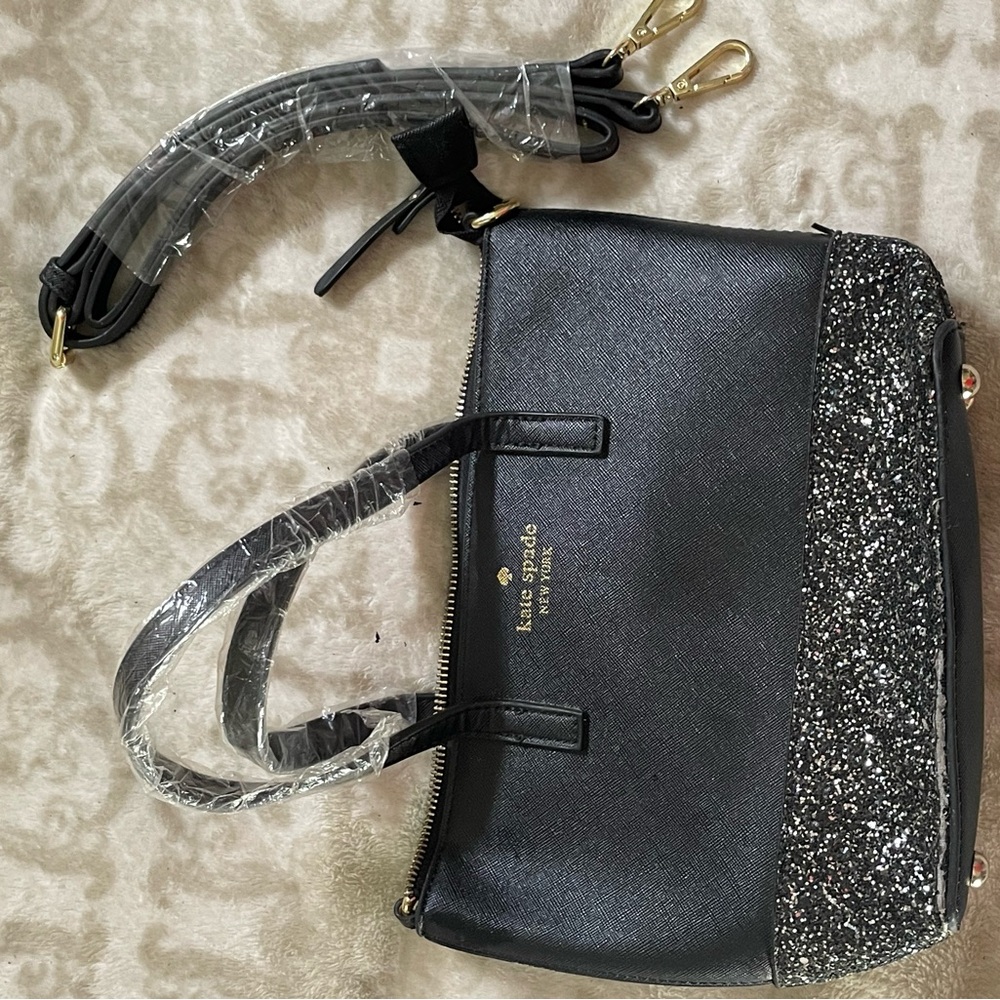 Kate Spade Black and Glitter Crossbody Bag